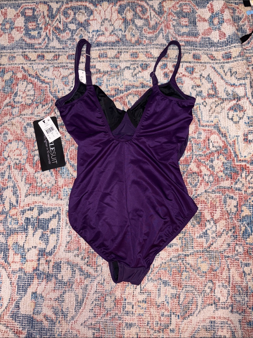 Miraclesuit Sanibel One Piece Swimsuit in Plum Red SZ 14 NWT - Picture 3 of 4